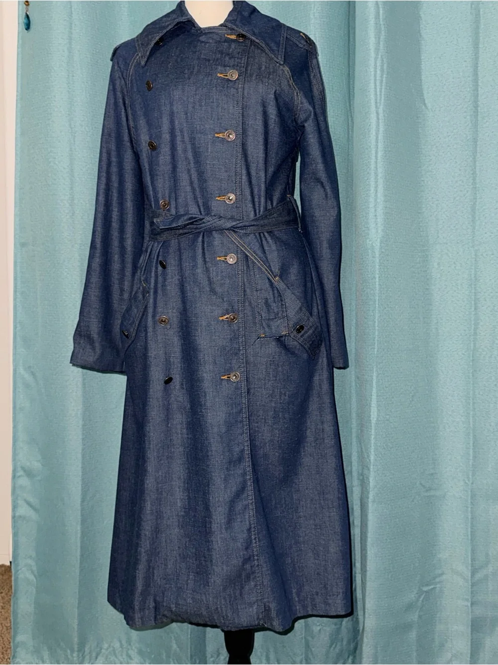 Vintage Levi’s Made in USA Denim Trench Coat Dress M | Denim Duster Trench EUC